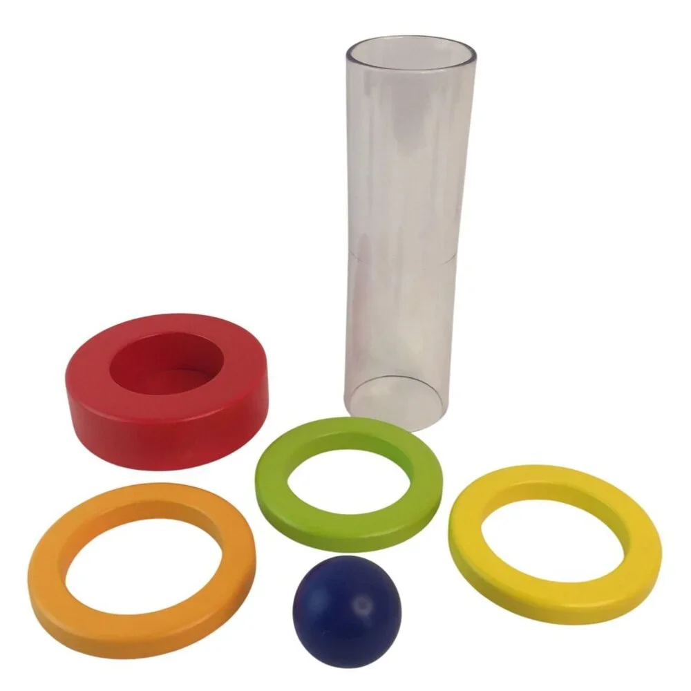 Lovevery‎ Explorer Kit Stacking Rings Clear Tube & Ball Montessory Toy